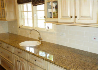 custom color mix glaze to work with cabinets and counter tops.